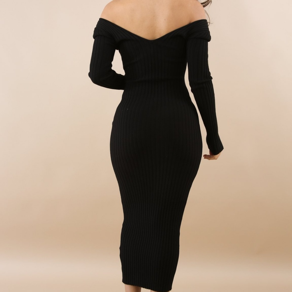 Hot Miami Styles Black Midi Dress - Picture 6 of 6
